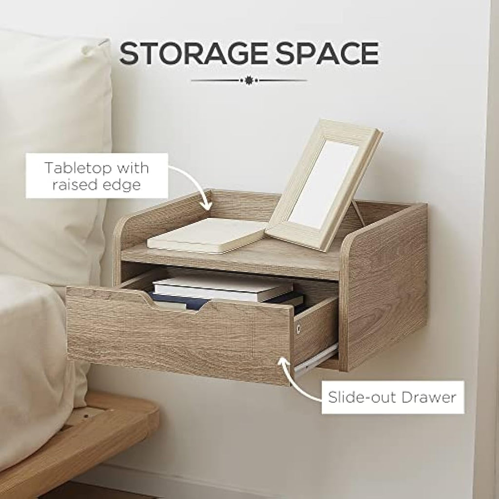 Jolof Store Floating Nightstand Set of 2 - Wall Mounted Bedside Table