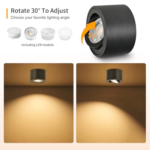 GeyouLux Dimmable LED Ceiling Spotlight - 5W 3CCT Adjustable White 4-Pack