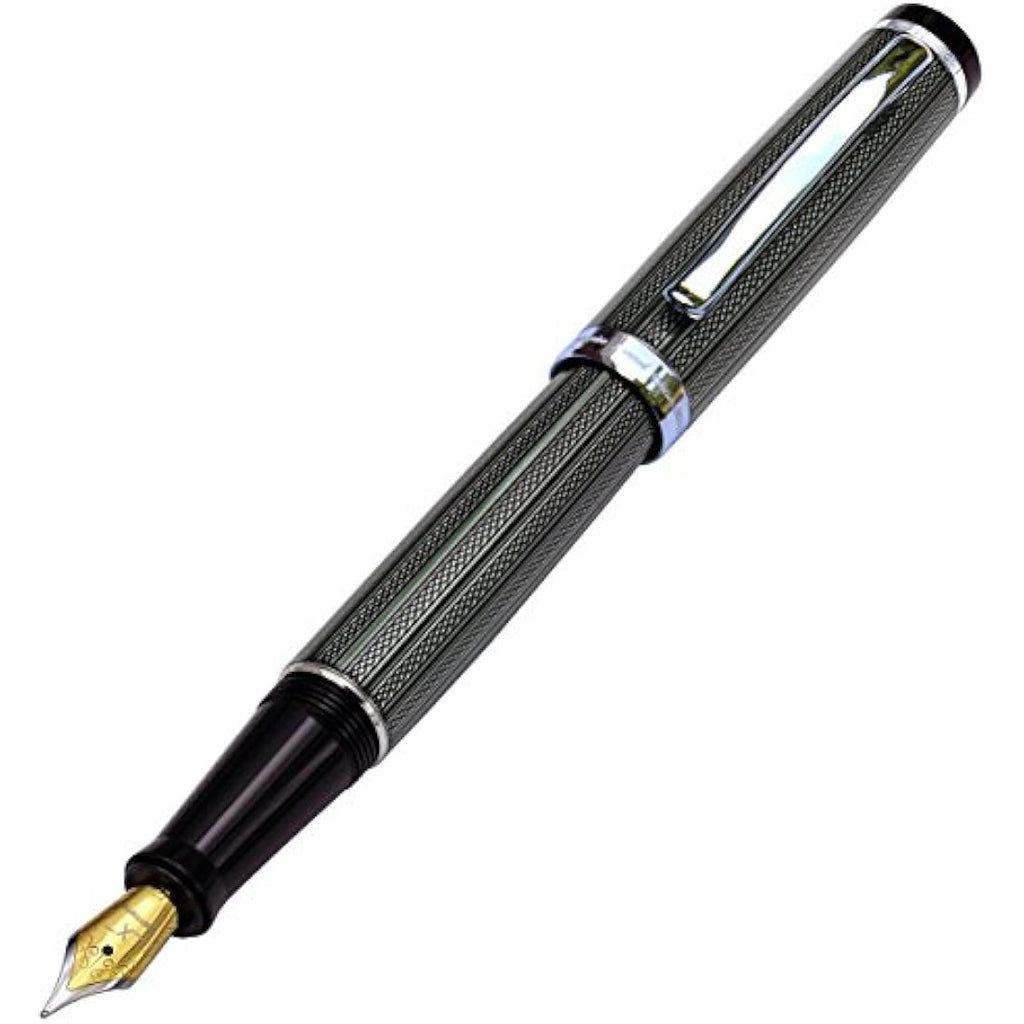 Xezo Incognito Fountain Pen | Extra Fine Nib | Zinc Green & Platinum