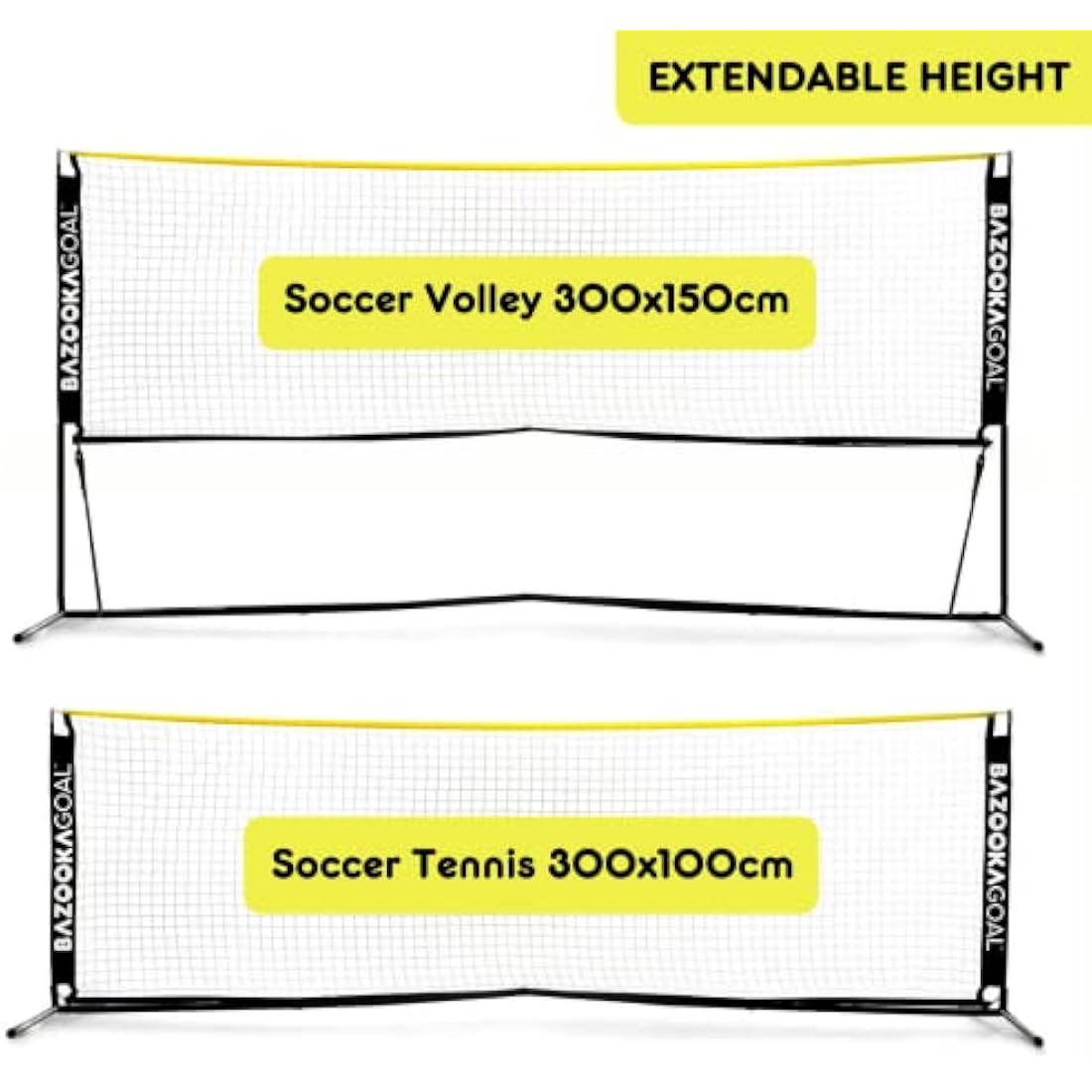 BazookaGoal Multi-Sport Net – Adjustable 9.8ft Portable Football Tennis