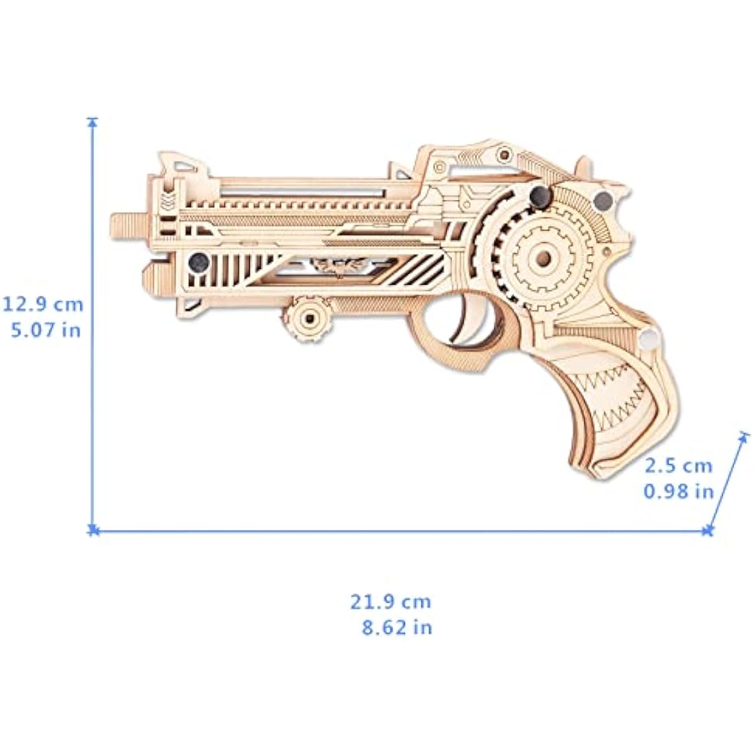 Wooden Rubber Band Gun DIY 3D Mechanical Model Puzzle Kit
