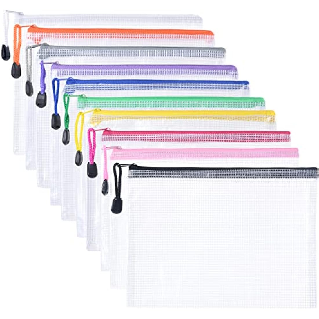 Vicloon A5 Mesh Document Wallets | 10Pcs Waterproof Zipper File Bags