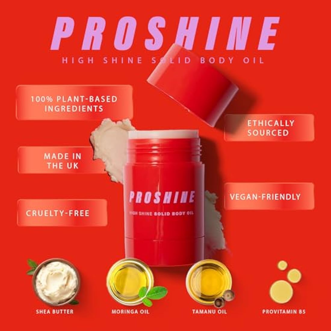 Proshine Solid Body Oil Bar – Shea & Mango Butter Moisturiser