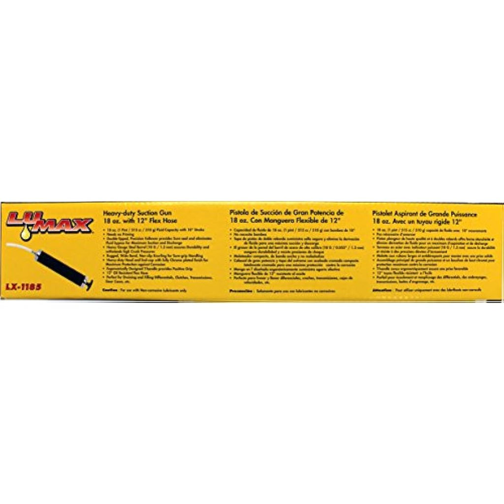 Lumax LX-1185 Suction Gun – 18 oz. Steel Barrel with 12" Vinyl Hose
