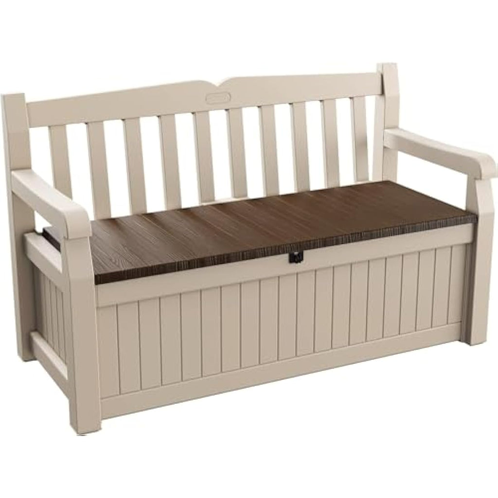 Keter Eden 265L Outdoor Garden Storage Bench – Weatherproof Resin