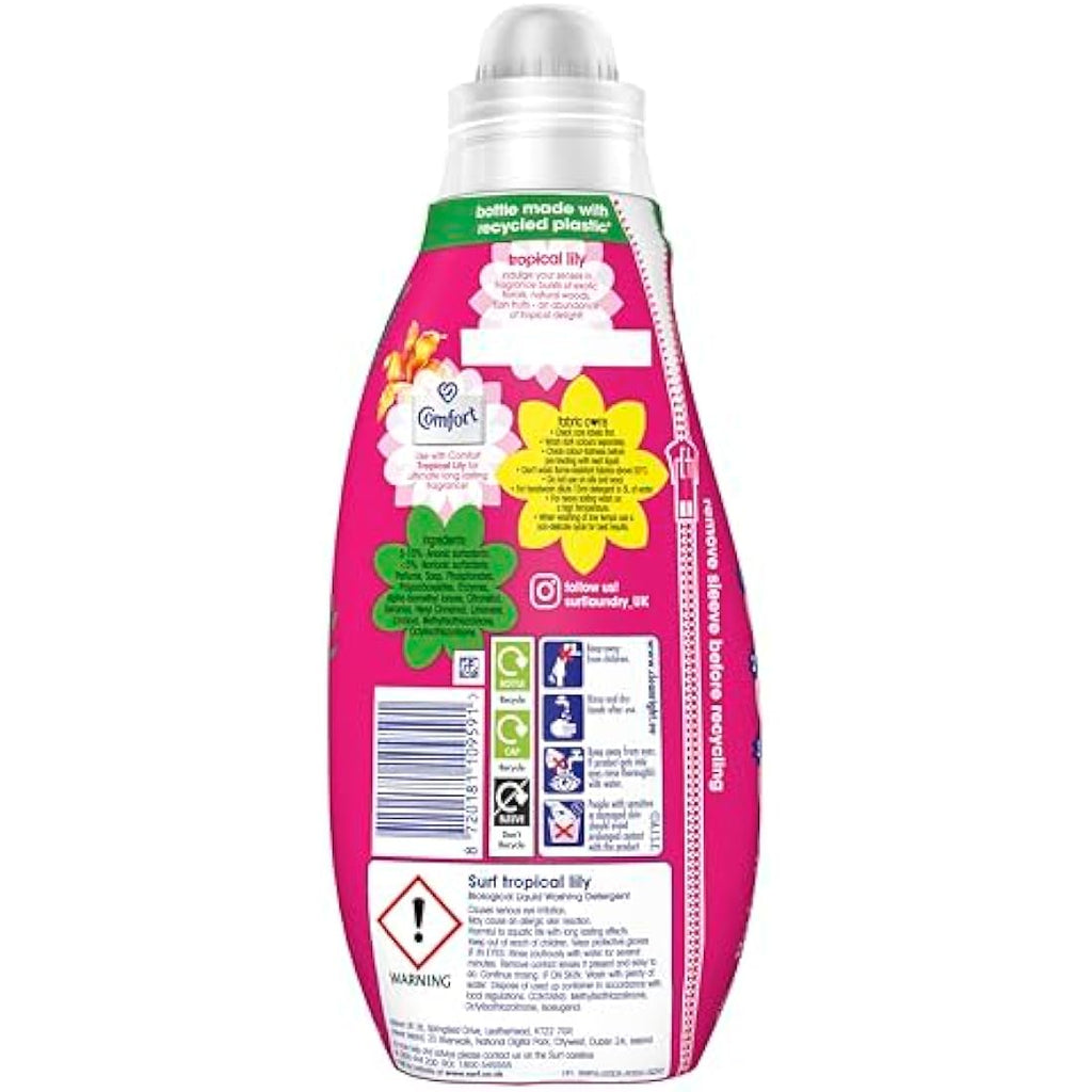 Surf Tropical Lily Liquid Laundry Detergent - 192 Washes (8 x 648ml)