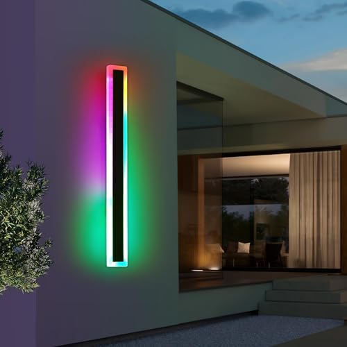 Mikeru RGB Outdoor Wall Light – 120CM Dimmable IP65 Acrylic LED Sconce