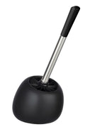 WENKO Ceramic Toilet Brush Holder – Modern Black Frosted Bathroom Set