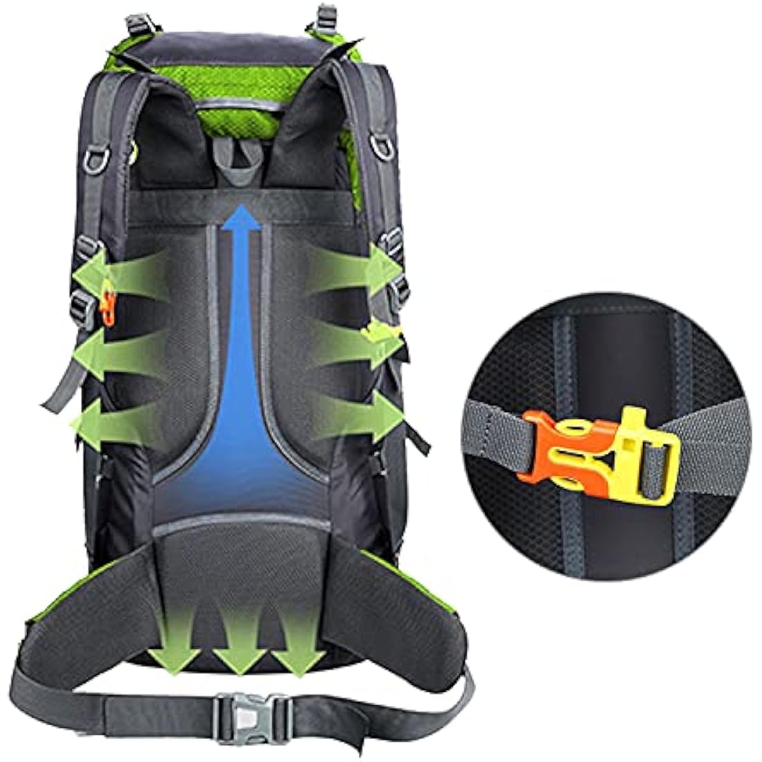 60L Hiking Backpack – Waterproof Nylon Camping Rucksack