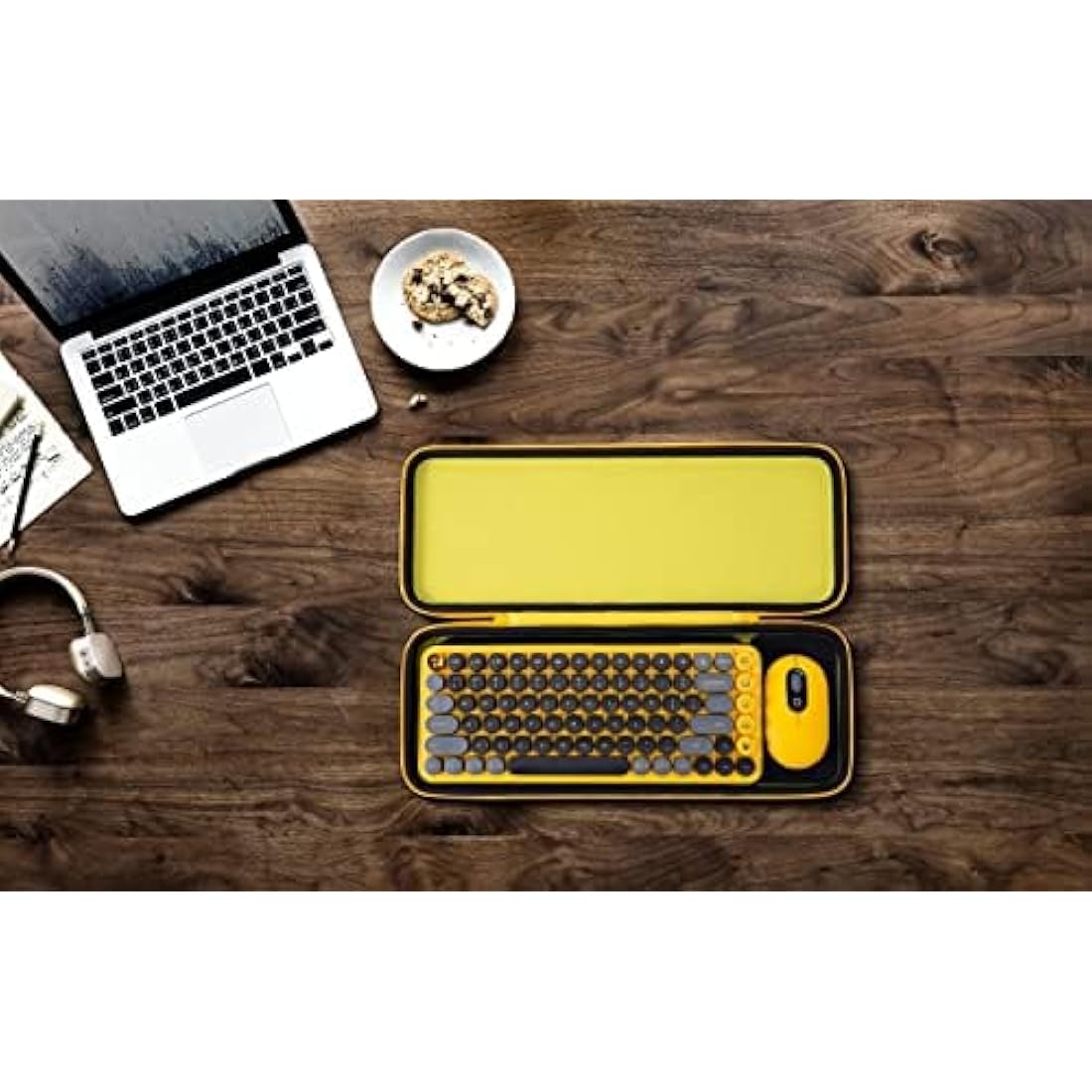 Aenllosi Hard Case for Logitech POP ICON Combo & Pop Keys Keyboard – Yellow