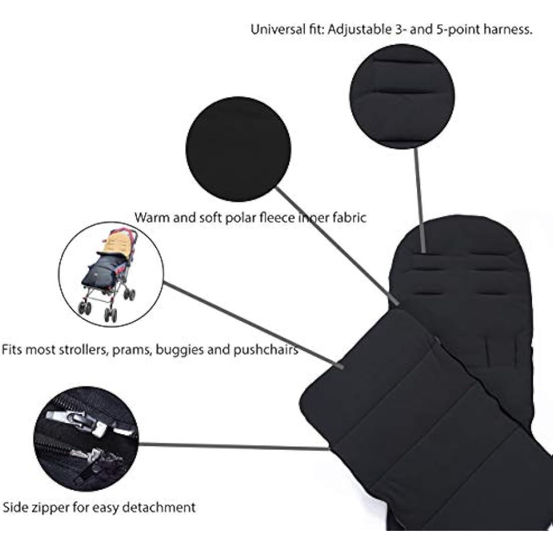 Jolof Store Universal Baby Footmuff – Warm Polar Fleece Cosy Toes