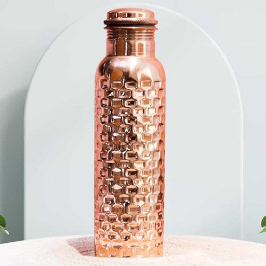 Craft Trade Pure Copper Water Bottle Set - 1L Leak Proof Ayurvedic Design