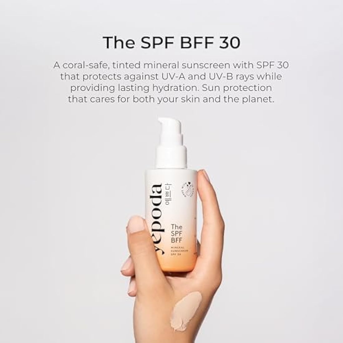 Yepoda Tinted Mineral Sunscreen SPF 30 – Zinc Oxide & Hyaluronic Acid