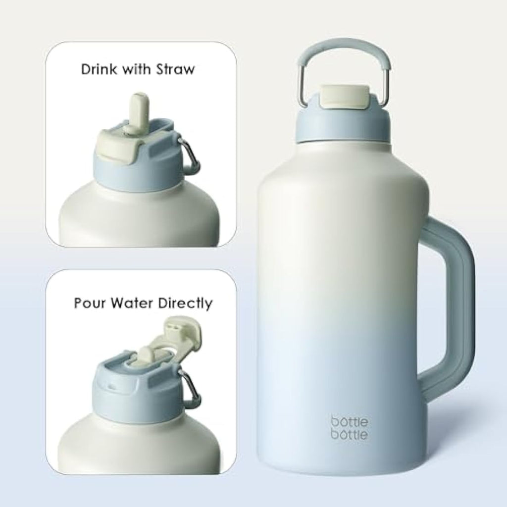 Bottle Bottle 64 oz Insulated Stainless Steel Water Bottle with Straw