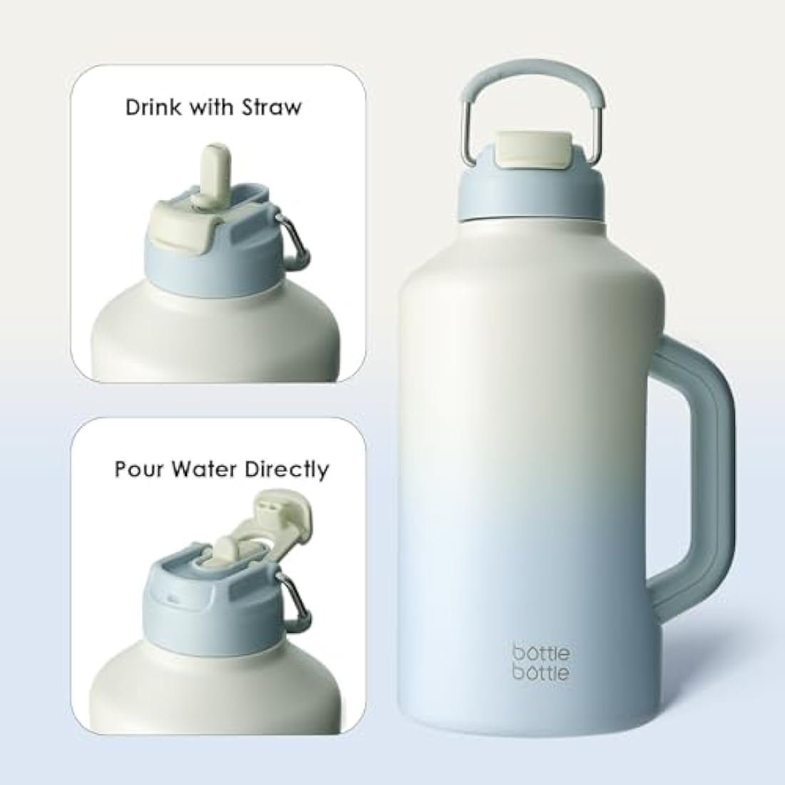 Bottle Bottle 64 oz Insulated Stainless Steel Water Bottle with Straw