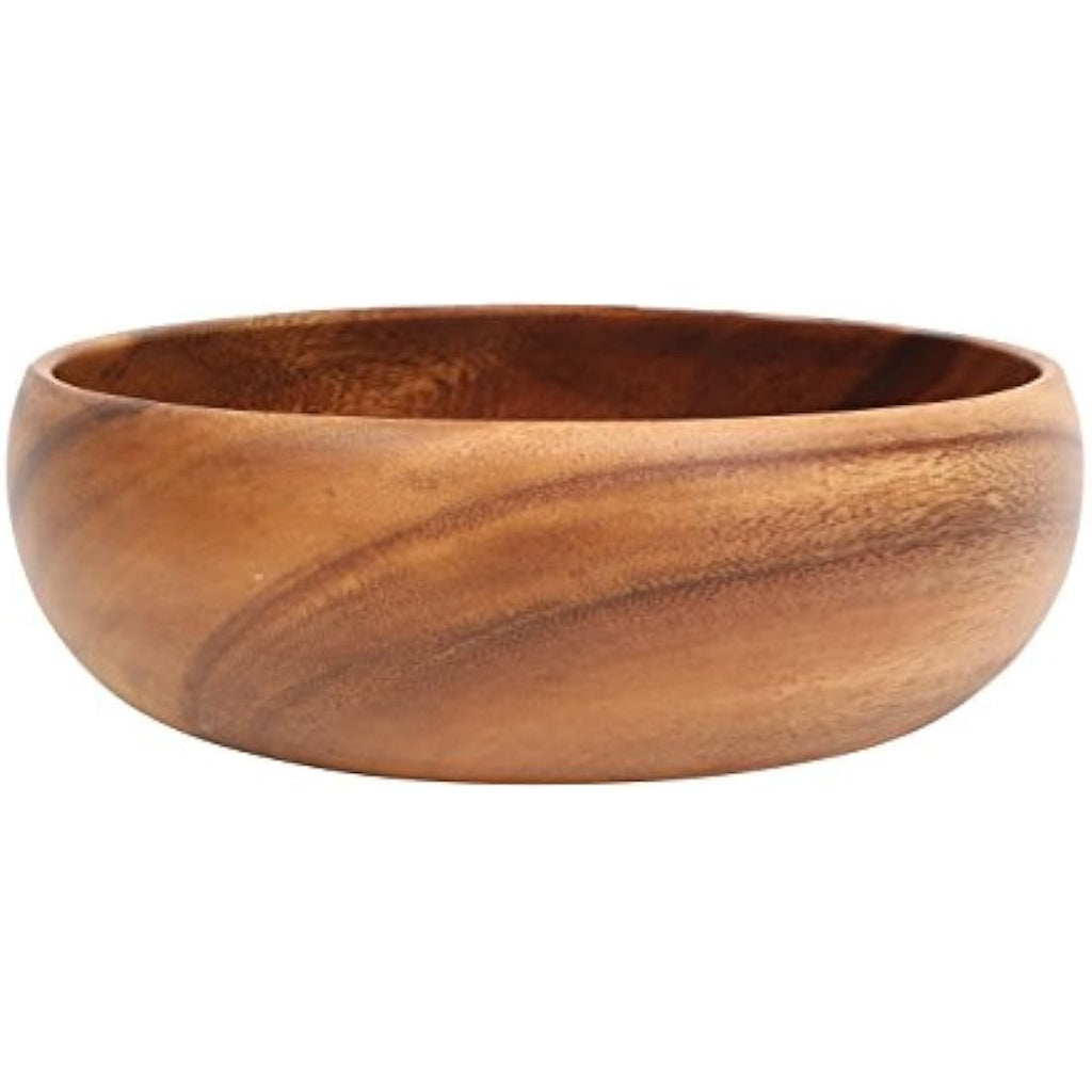 Jolof Store Acacia Wood Salad Bowl – Large Hand Carved Serving Bowl