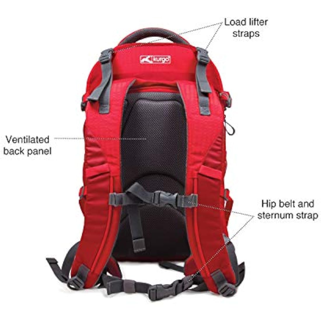 Kurgo G-Train Dog Carrier Backpack - Waterproof Hiking Pack in Chili Red
