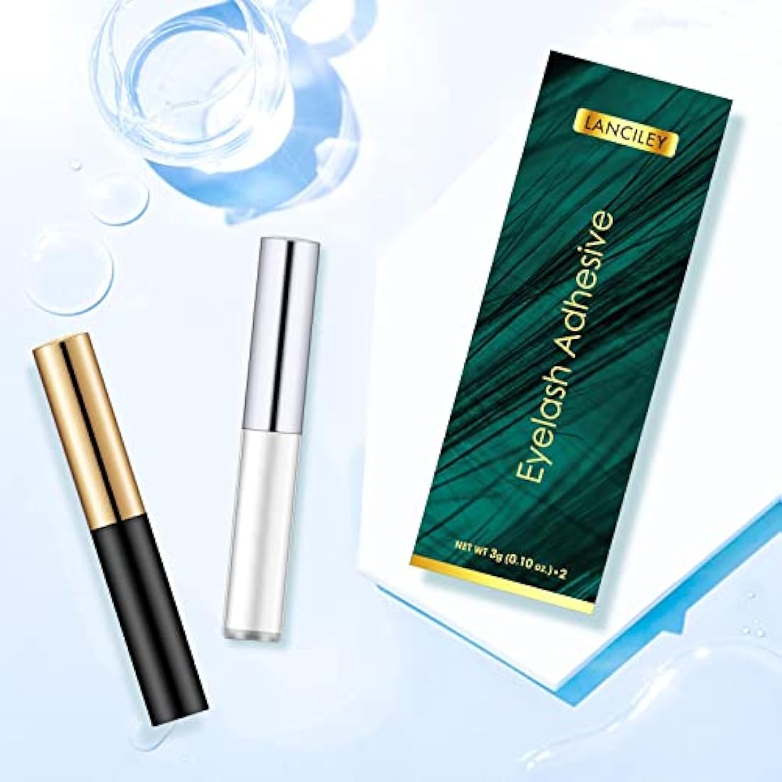 Lanciley Eyelash Glue Set – Waterproof Clear & Black Strip Lash Adhesive