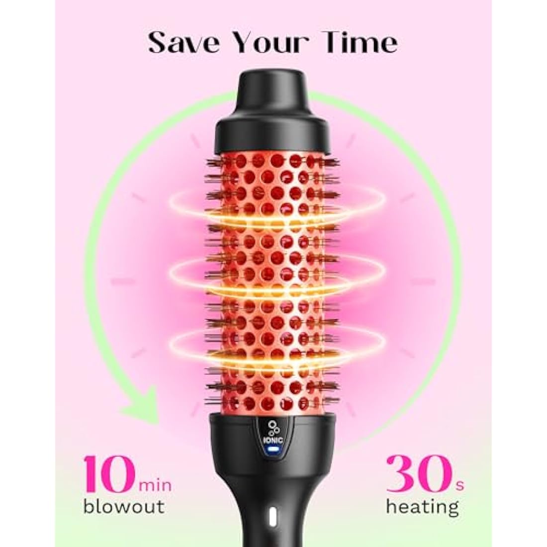 Wavytalk 38mm Thermal Brush | Ionic Heated Round Iron for Blowouts