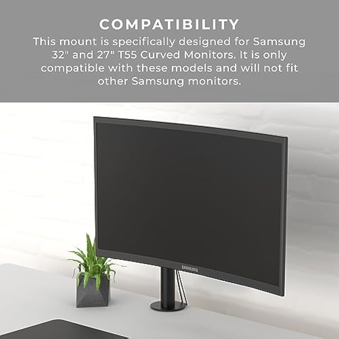 HumanCentric VESA Mount Adapter for Samsung T55 Curved 27" and 32" Monitors