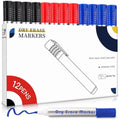 Maxtek Dry Erase Markers - 12 Pack Low-Odor Whiteboard Pens, Bullet Tip