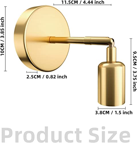 Jolof Store 3-Pack Gold Industrial Wall Sconces – Adjustable Vanity Lights