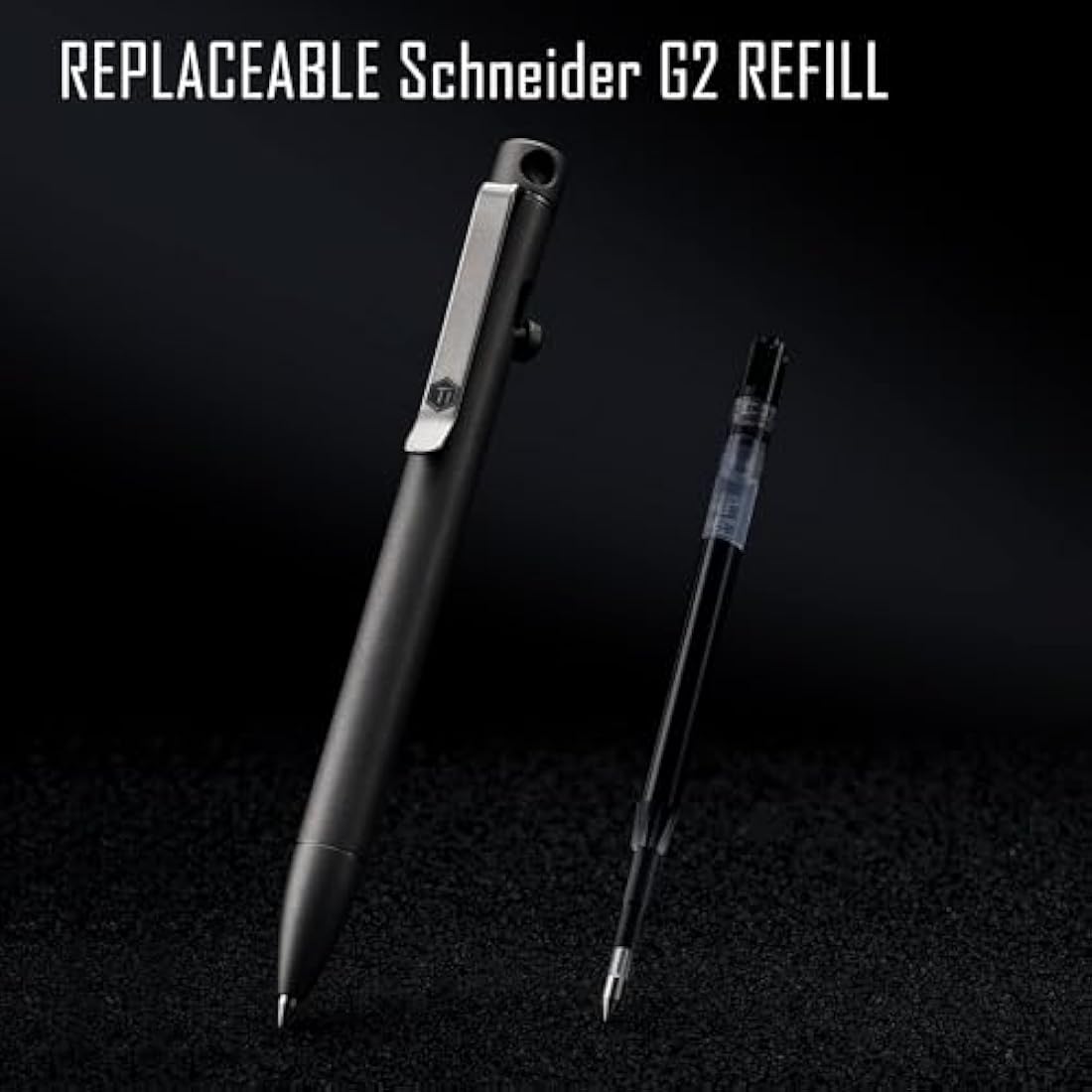 KeyUnity KP01 Titanium Alloy EDC Ballpoint Pen - Retractable Pocket Pen