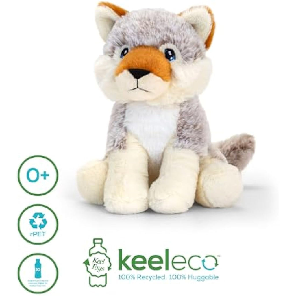 Wolf Plush Toy – 100% Recycled Eco-Friendly Soft Cuddly Toy