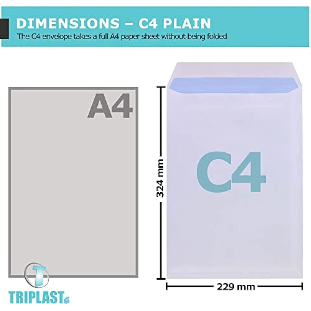 Triplast C4 White Security Envelopes – 90gsm Self-Seal (Pack of 50)