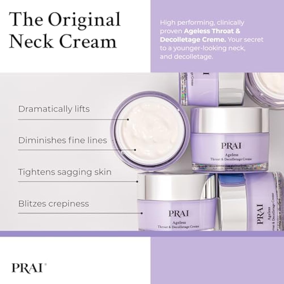 PRAI Ageless Throat & Decolletage Creme – Firming Neck Cream, 50ml