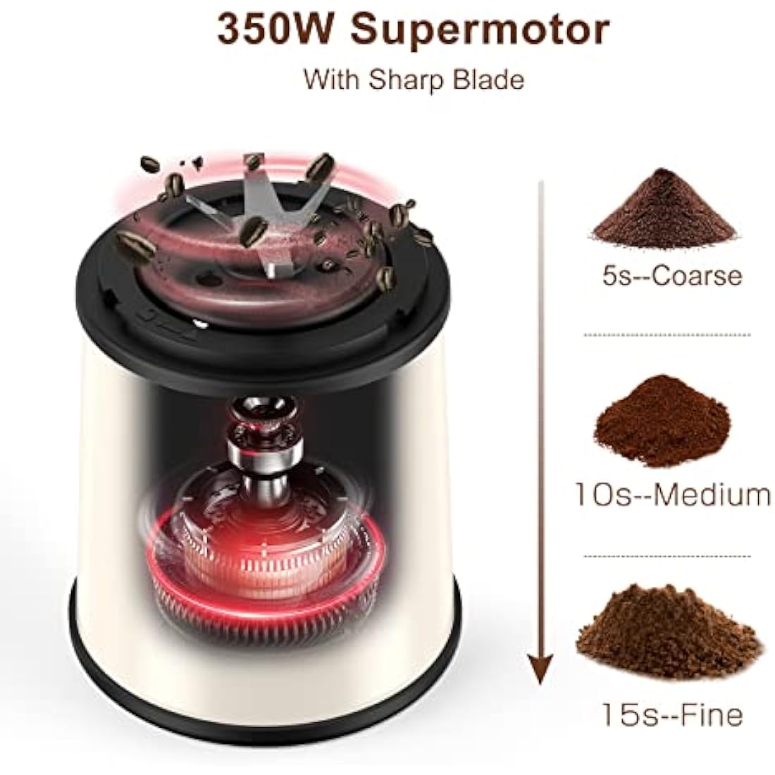 Cosicosy Electric Spice Grinder | 350W Stainless Steel Coffee Bean Machine