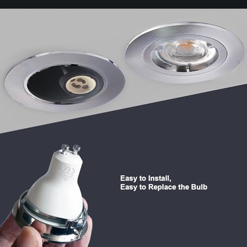 Fire Rated GU10 LED Downlights | Satin Nickel 6000K - 4 Pack