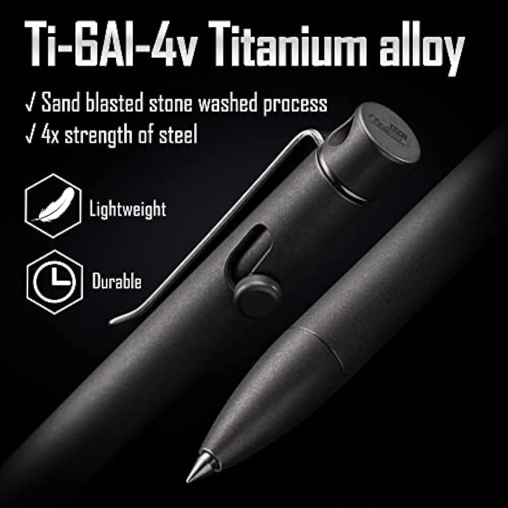 KeyUnity KP01 Titanium EDC Ballpoint Pen | Retractable Pocket Pen
