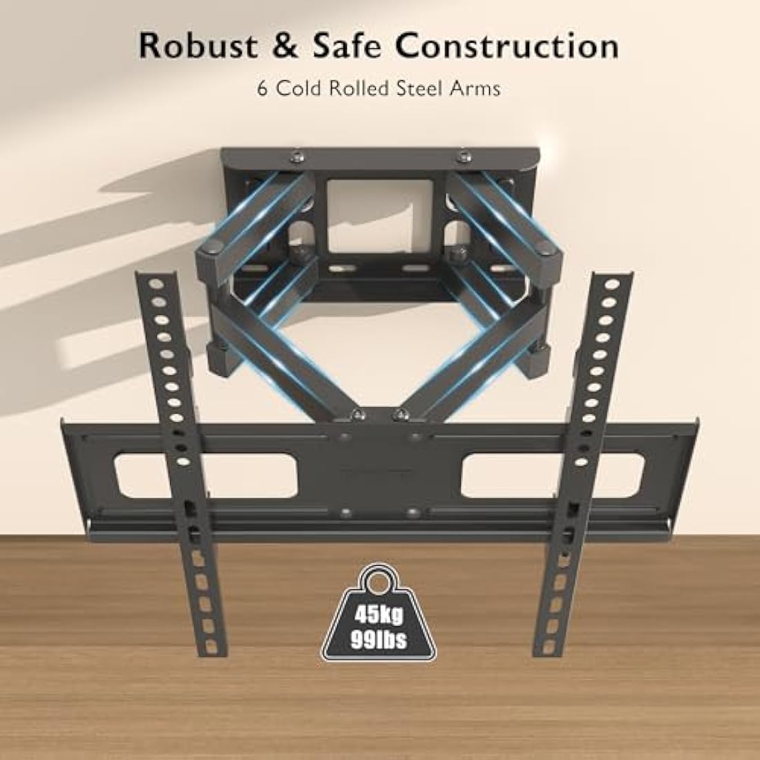 BONTEC Full Motion TV Wall Mount | 23-70 Inch Swivel & Tilt Bracket