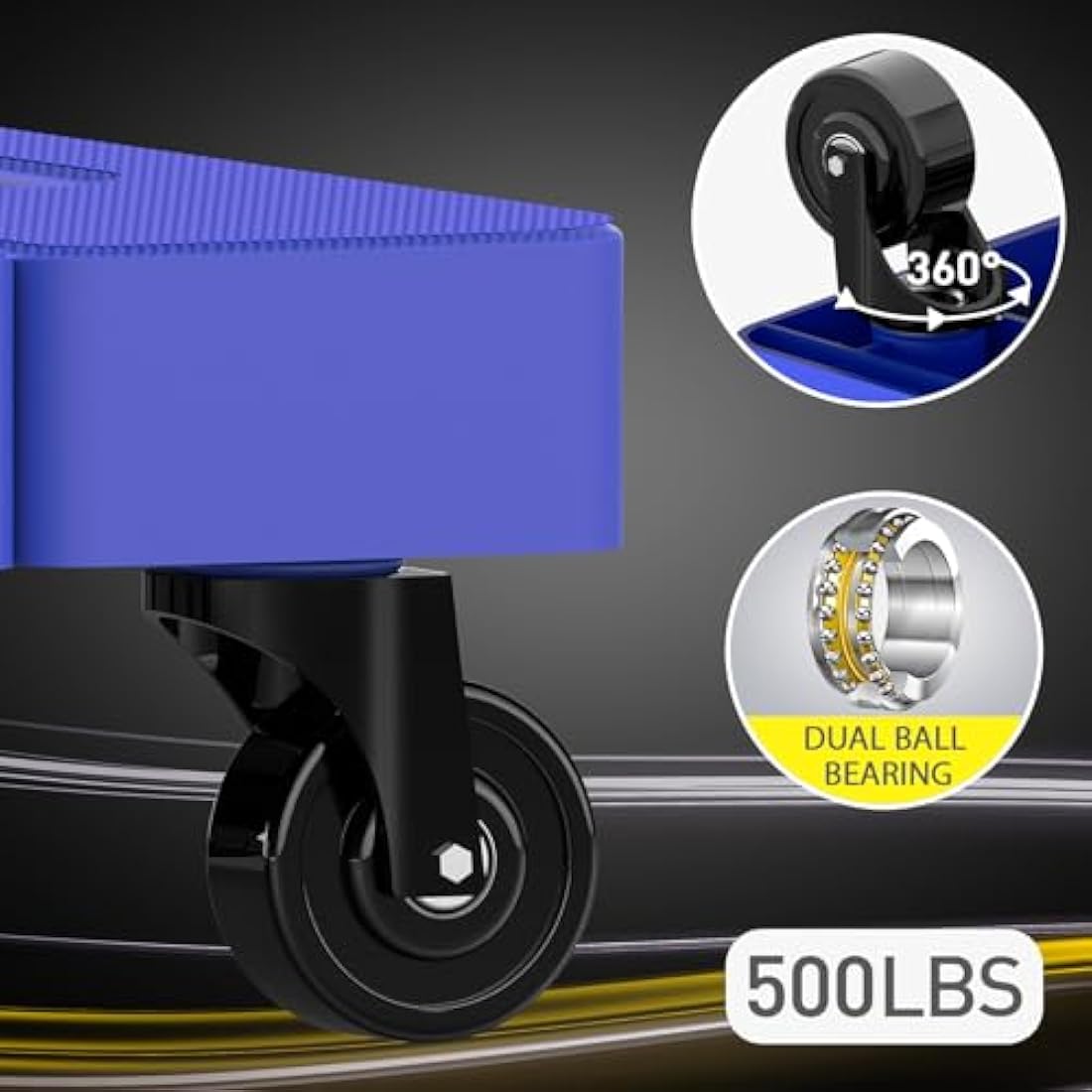 SOLEJAZZ Folding Hand Truck – 500lb Heavy Duty Portable Dolly with 6 Wheels