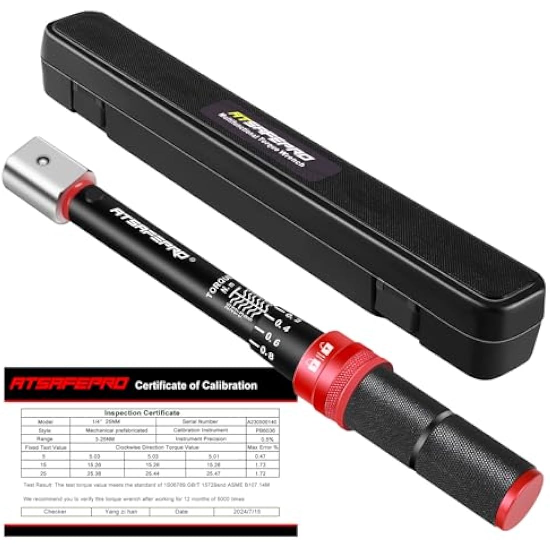 ATsafepro Open End Torque Wrench 3-25 Nm | 9x12mm HVAC & Bike Tool