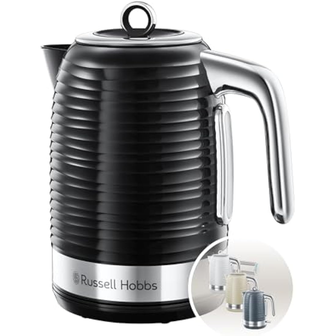 Russell Hobbs Inspire Electric Kettle – 1.7L Fast Boil, Black Textured