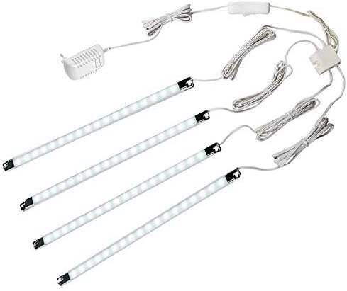 LED Under Cabinet Light Bars - 4 Pack 6000K Cool White Kit