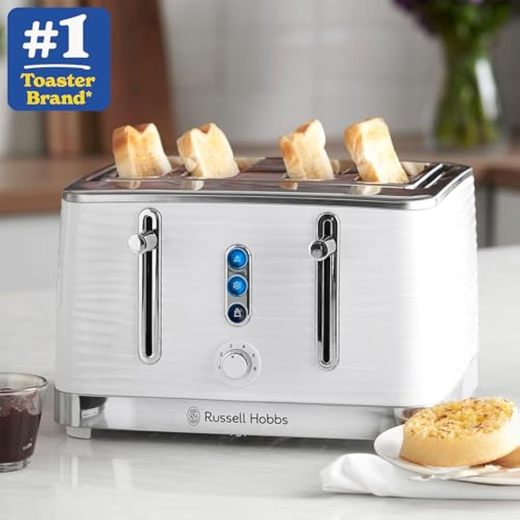 Russell Hobbs Inspire 4-Slice Toaster | White High Gloss – 24380