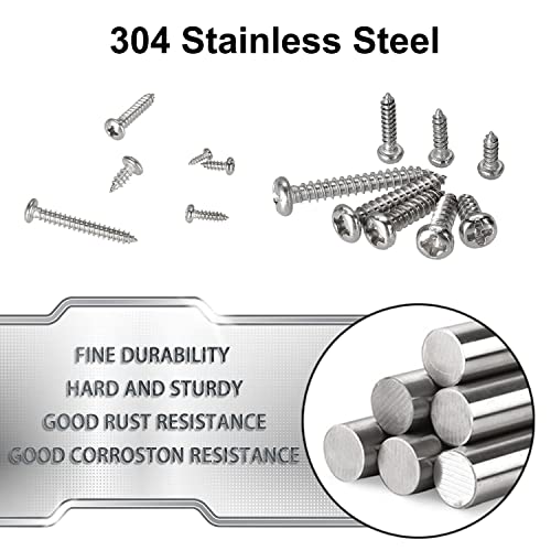 595Pcs 304 Stainless Steel Self Tapping Screws Assortment Kit