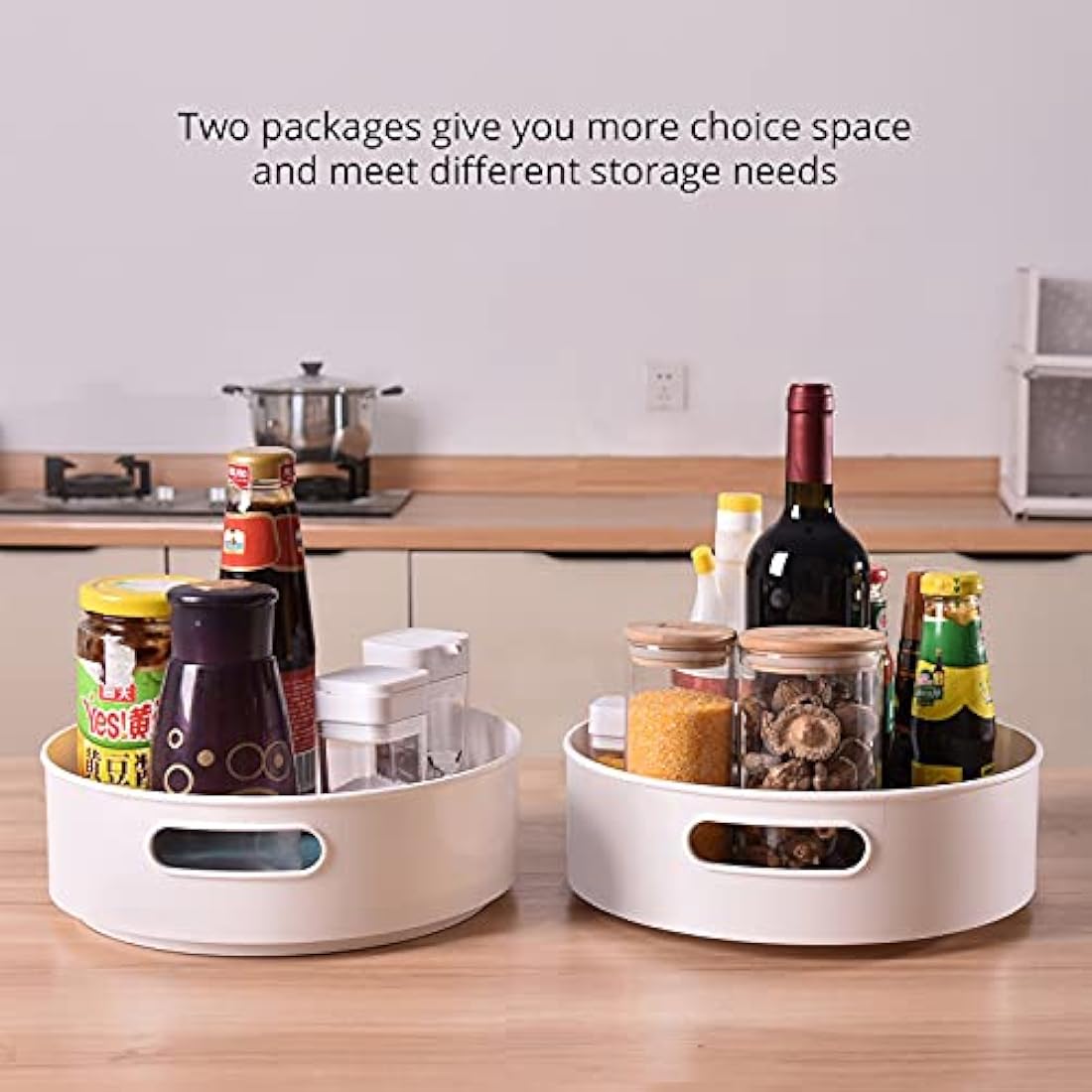 Lazy Susan Turntable Spice Rack – 9" Non-Slip 2-Pack