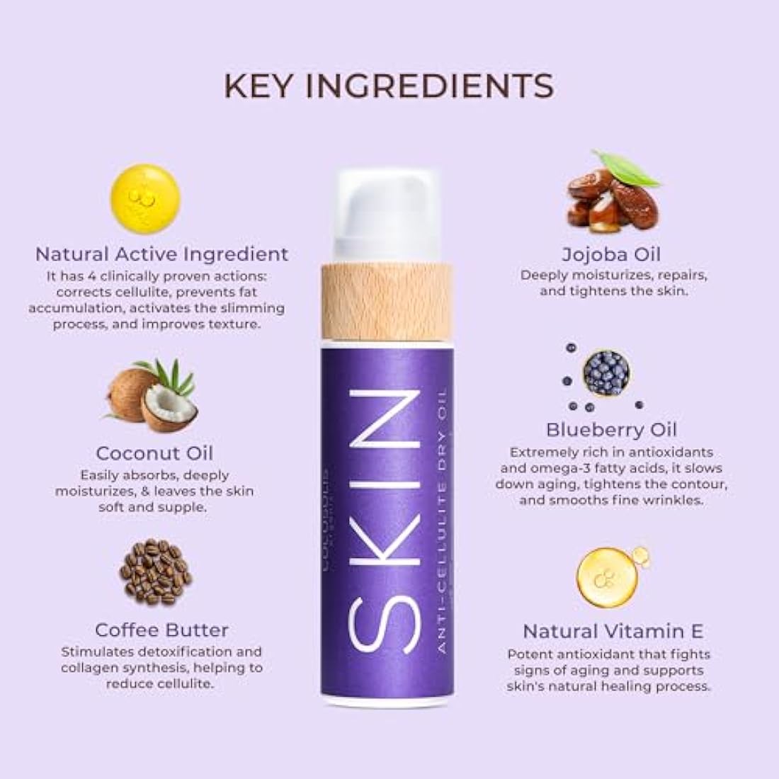 COCOSOLIS Anti Cellulite Body Oil – Organic Skin Tightening & Massage