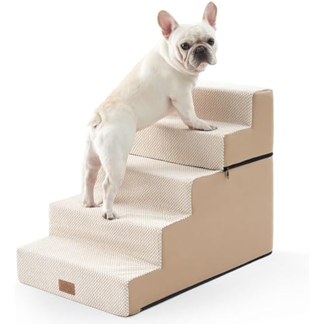 COZY KISS 5-Tier Wide Dog Stairs | Foldable Non-Slip Pet Steps for Bed