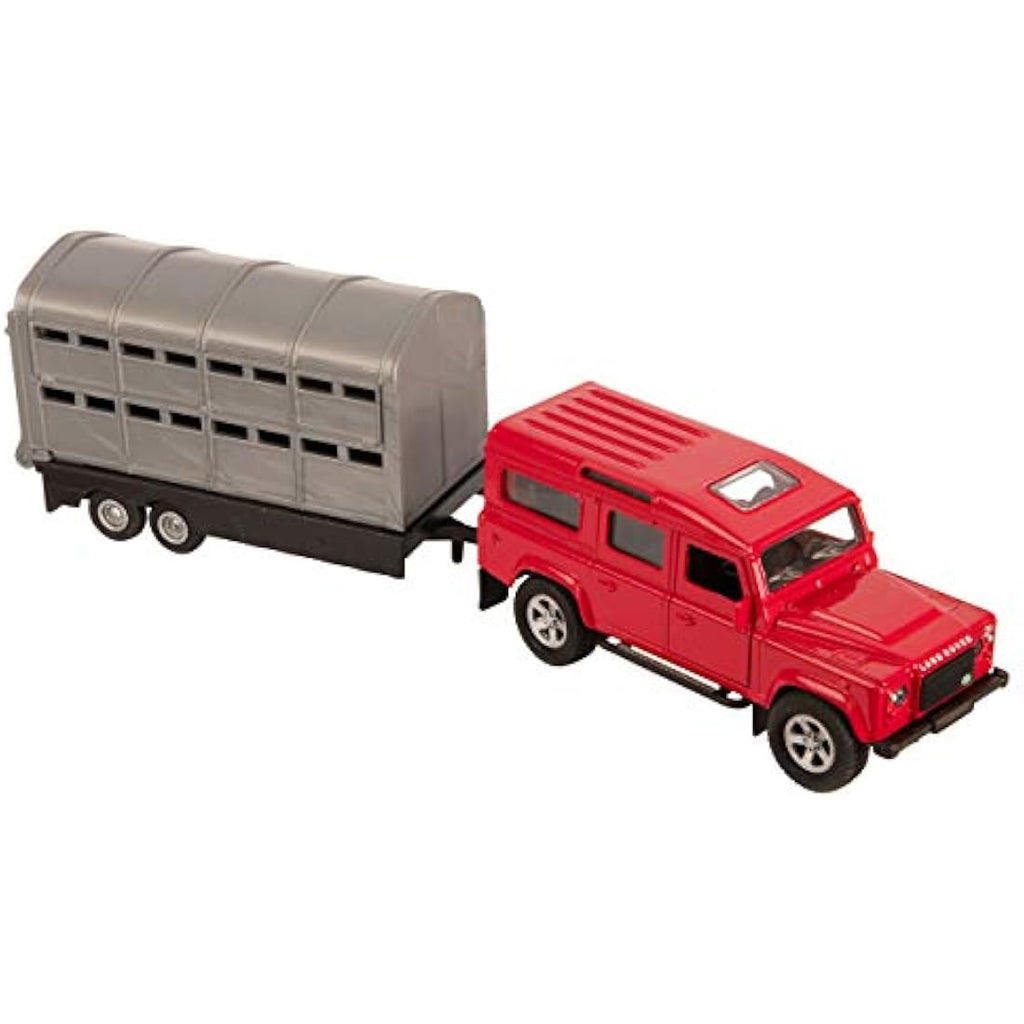 Teamsters 1:43 Scale Diecast Land Rover 4x4 with Livestock Trailer