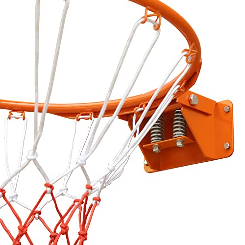 FUNJRPE 18-Inch Double Spring Basketball Rim | Wall-Mounted Steel Hoop