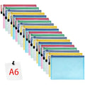 Vicloon A6 Mesh Document Wallets – 20Pcs Multicolor Zipper File Bags