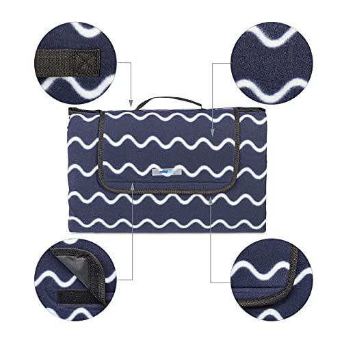 Relaxdays XXL Picnic Blanket | 200x200cm Insulated Waterproof Fleece Mat