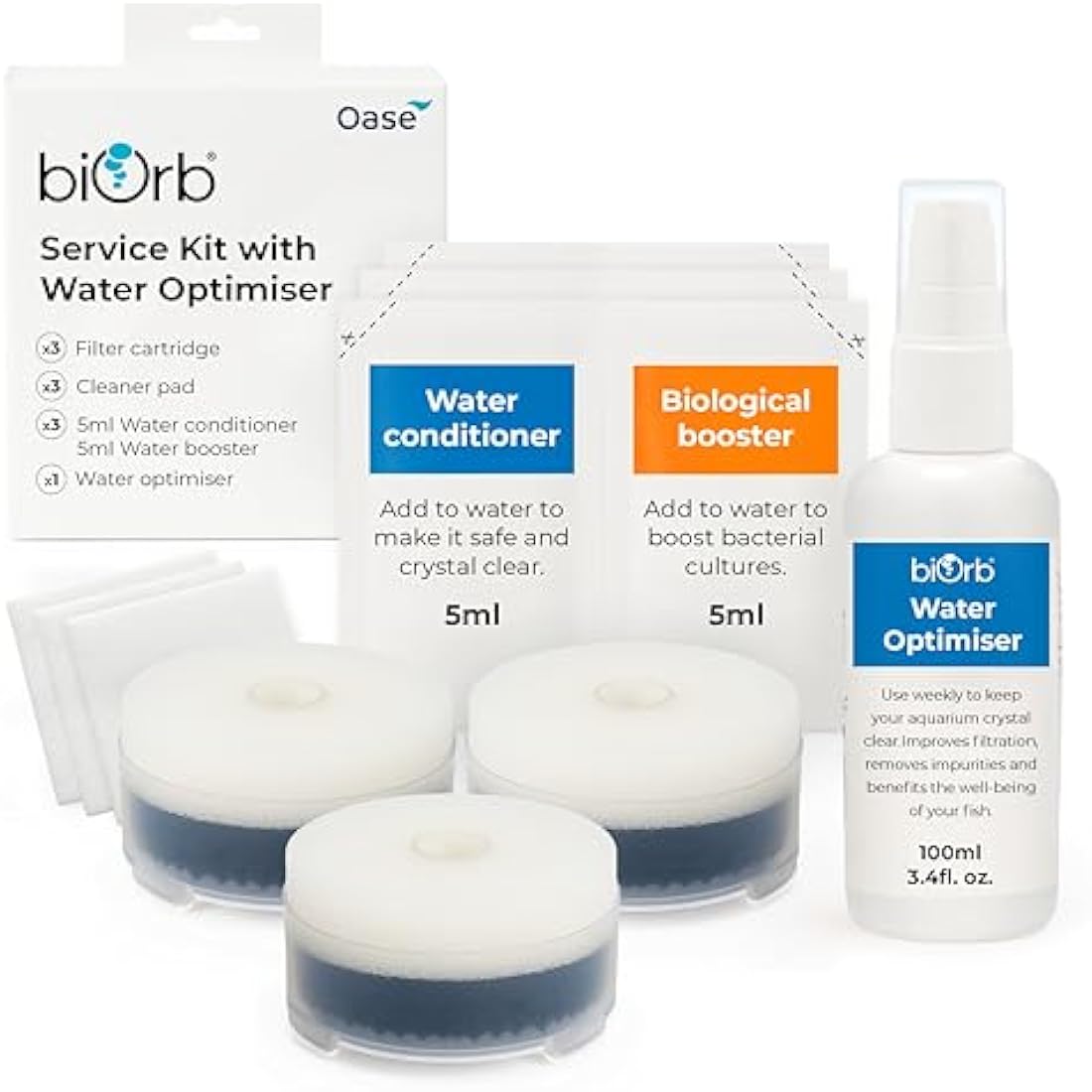 biOrb Aquarium Service Kit & Water Optimiser - Filter Maintenance Pack