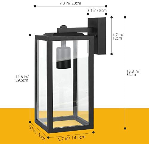 Brimmel Outdoor Wall Lantern – Matte Black Aluminum Porch Sconce Light