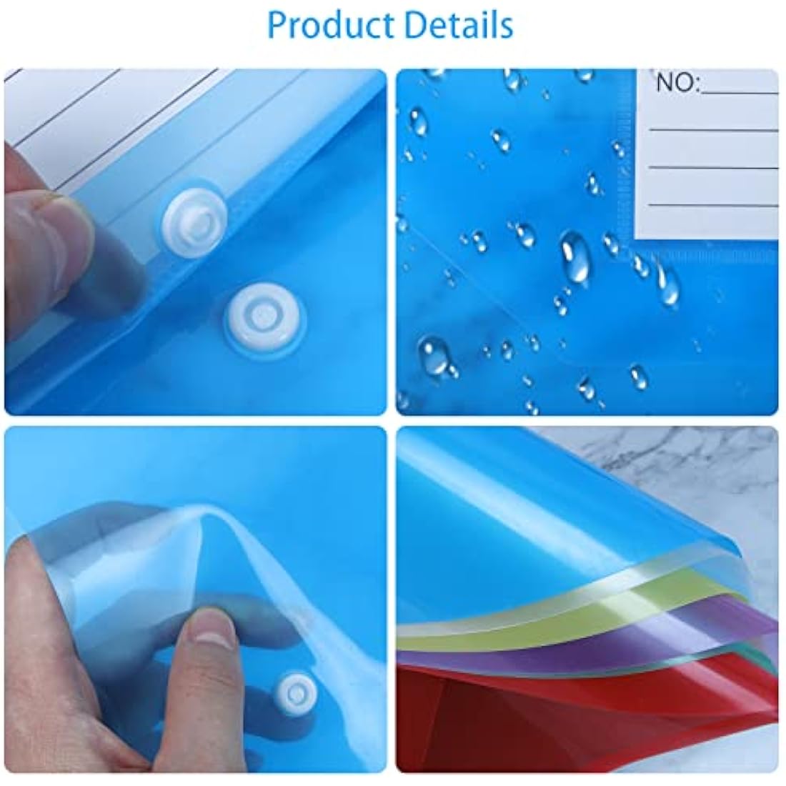Jolof Store A4 Plastic Wallets – 36 Pack Document Folders with Popper
